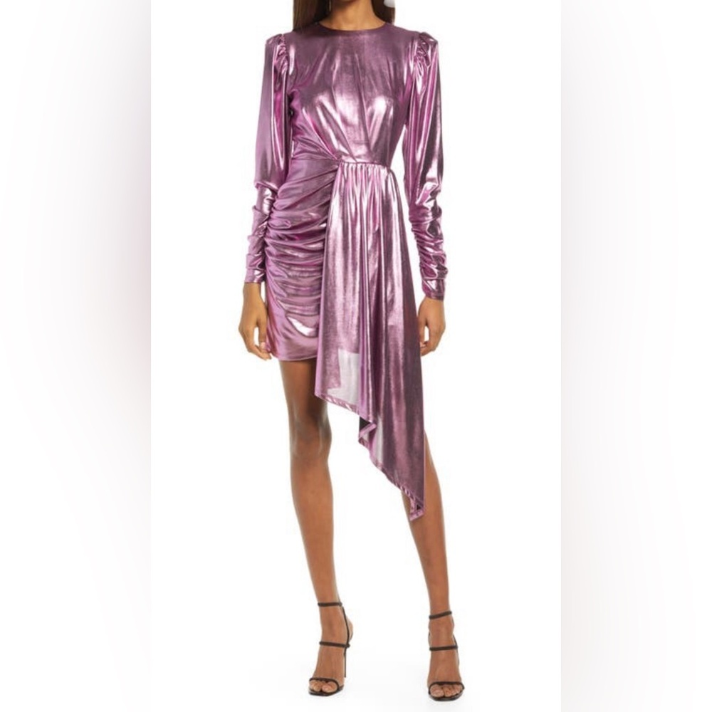 ELLIATT 
Avalee Metallic Long Sleeve Cocktail Dress - Violet
